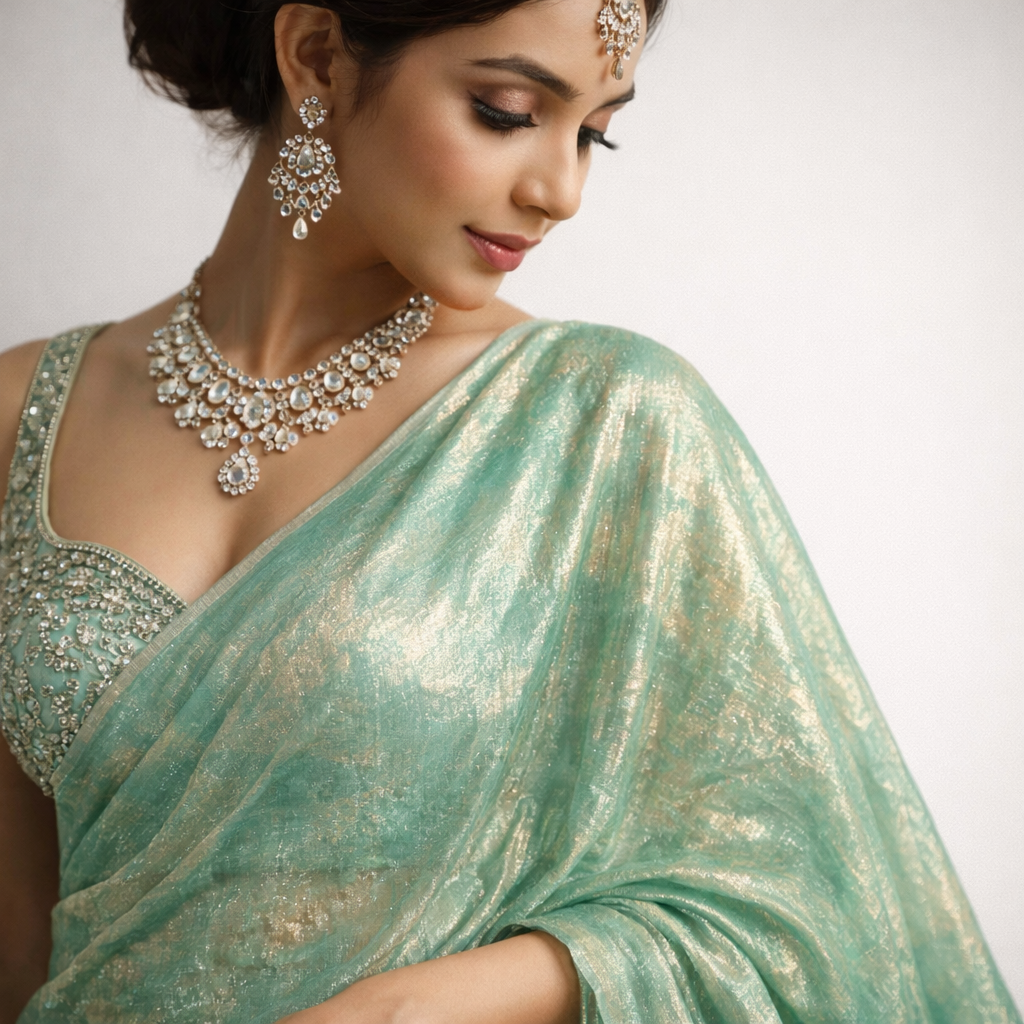 Teal Blue Fandi Fabric – Soft Lightweight Plain Fabric for Kurti, Gown & Designer Dresses