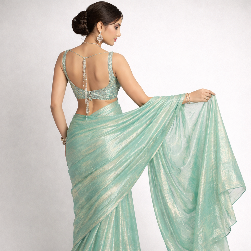 Teal Blue Fandi Fabric – Soft Lightweight Plain Fabric for Kurti, Gown & Designer Dresses