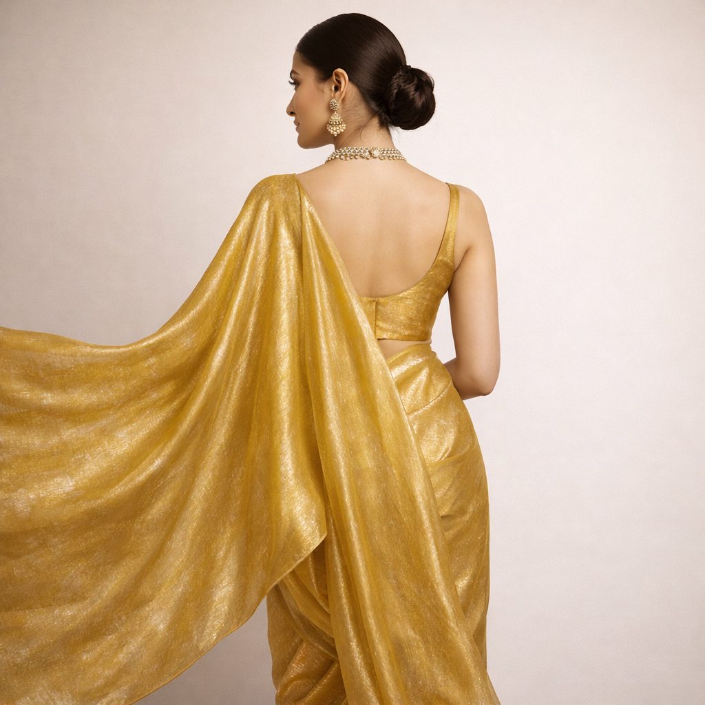 Mustard Yellow Fandi Fabric – Soft Lightweight Plain Fabric for Kurti, Gown & Designer Dresses