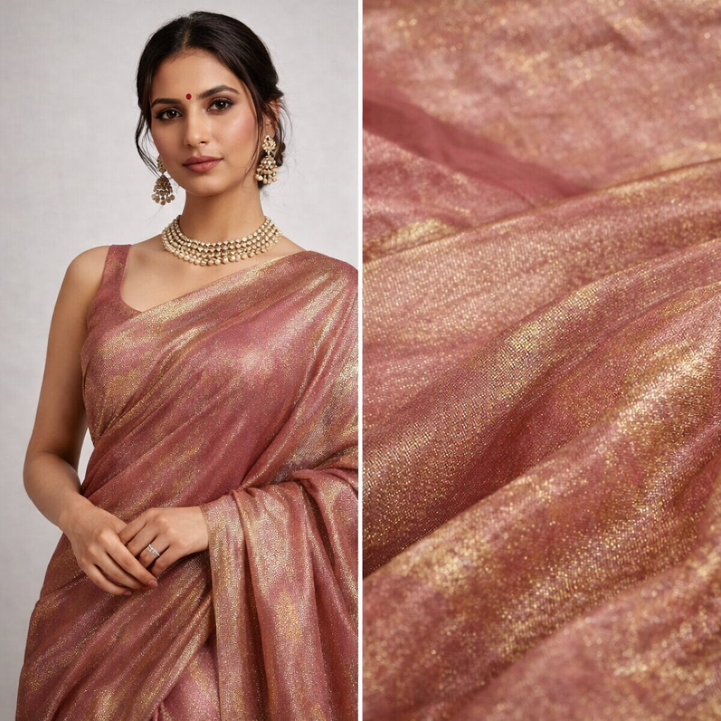 Rosewood Brown Fandi Fabric – Soft Lightweight Plain Fabric for Kurti, Gown & Designer Dresses