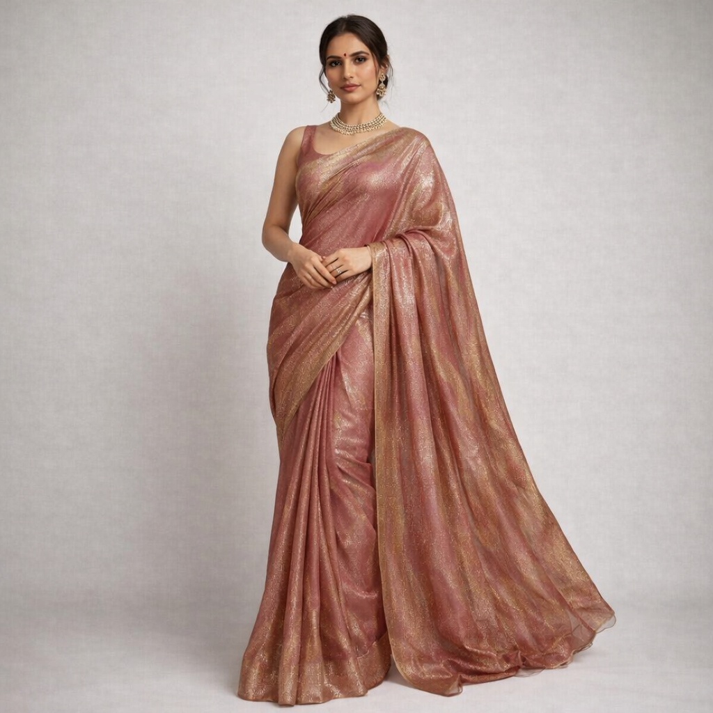 Rosewood Brown Fandi Fabric – Soft Lightweight Plain Fabric for Kurti, Gown & Designer Dresses