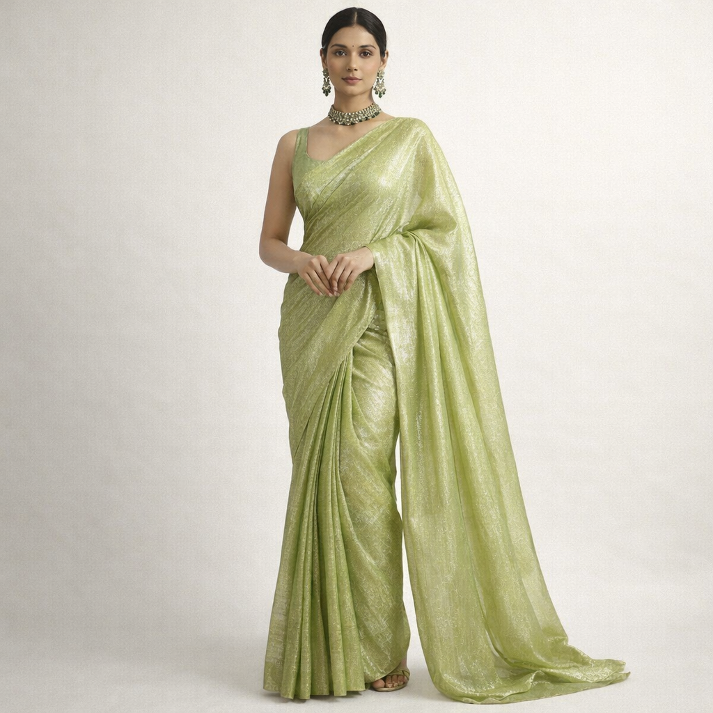 Olive Green Fandi Fabric – Soft Lightweight Plain Fabric for Kurti, Gown & Designer Dresses