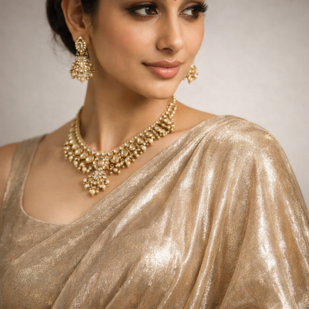 Beige Nude Cream Fandi Fabric – Soft Lightweight Plain Fabric for Kurti, Gown & Designer Dresses