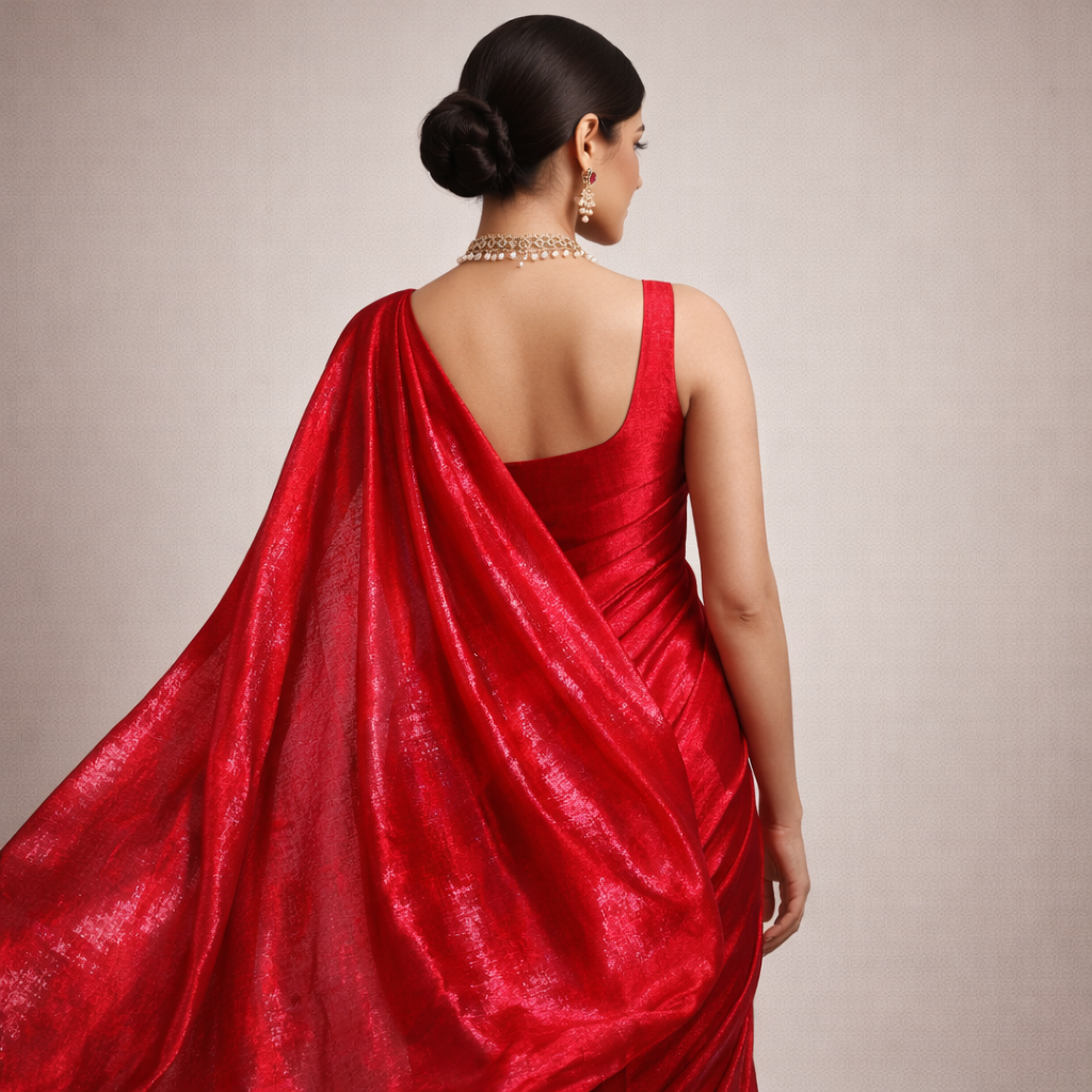 Red Fandi Fabric – Soft Lightweight Plain Fabric for Kurti, Gown & Designer Dresses