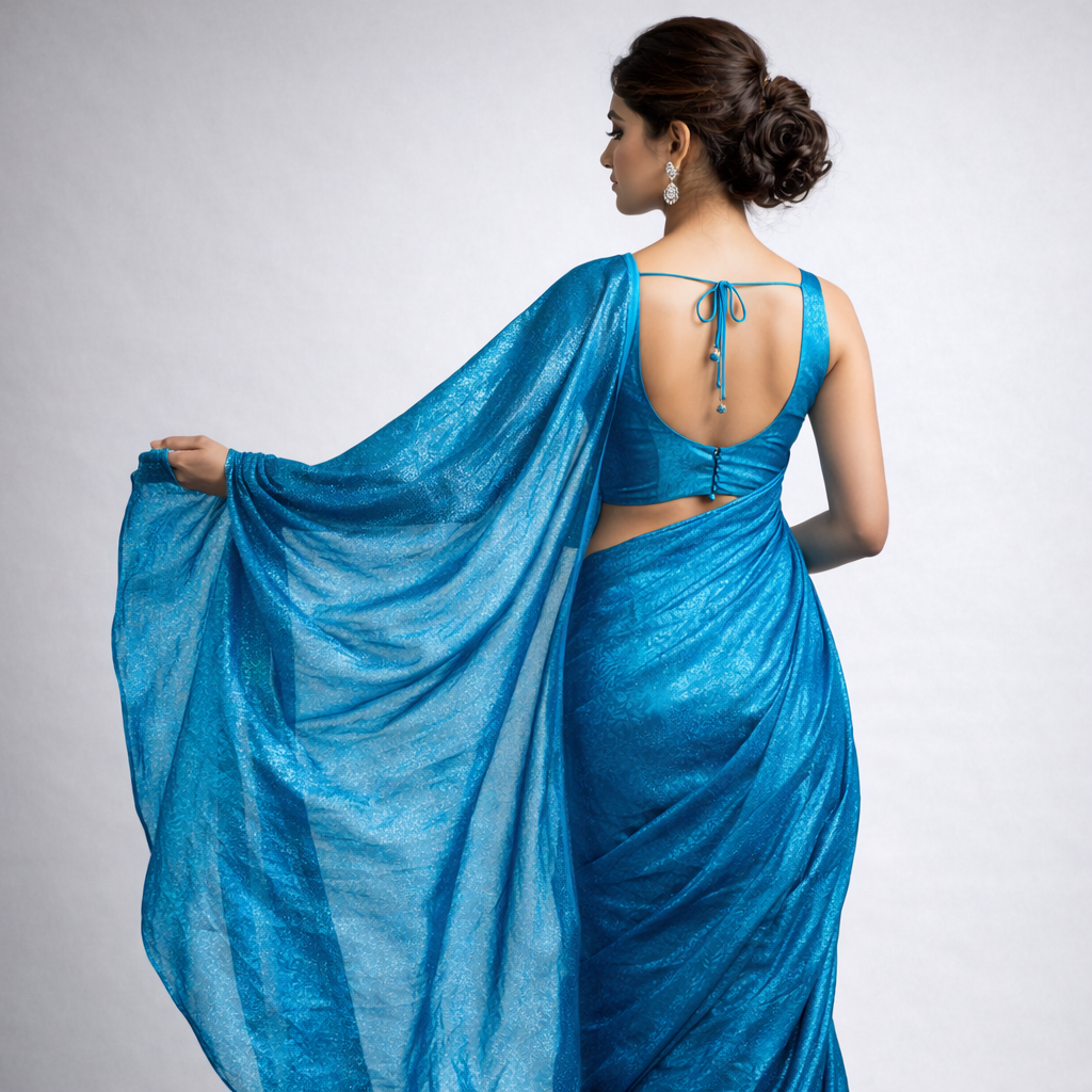 Teal Fandi Fabric – Soft Lightweight Plain Fabric for Kurti, Gown & Designer Dresses