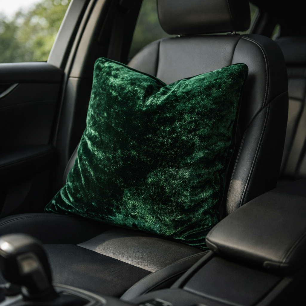 Elegant Green Velvet Cushion for Sofa & Living Room Decor