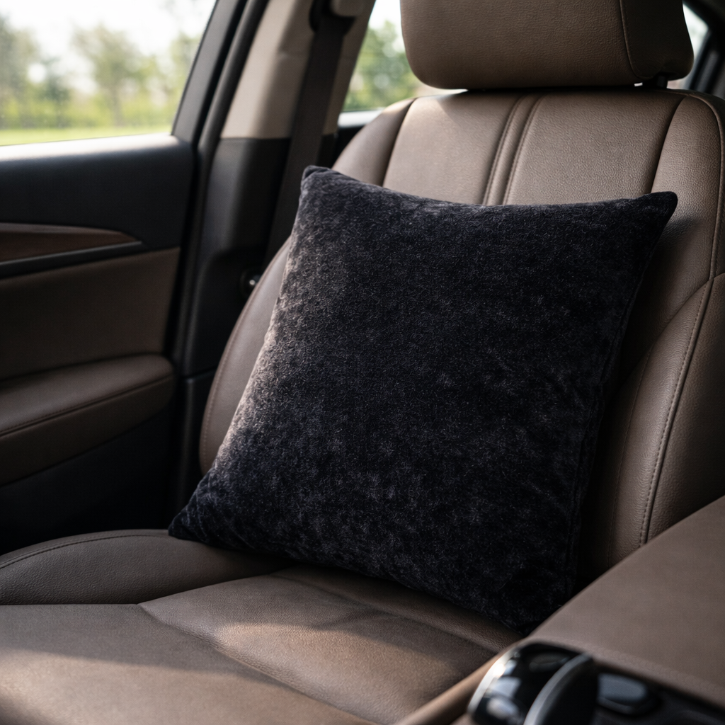 Elegant Grey Velvet Cushion for Sofa & Living Room Decor