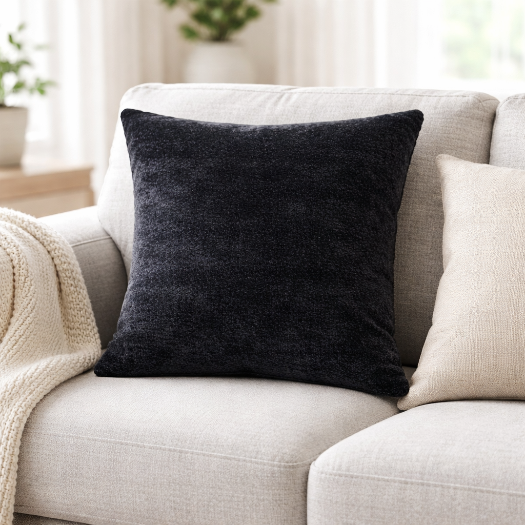 Elegant Grey Velvet Cushion for Sofa & Living Room Decor