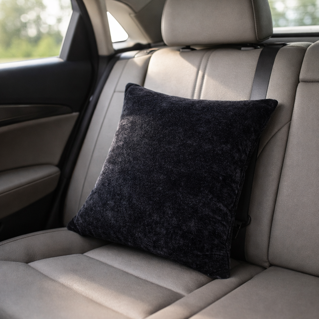 Elegant Grey Velvet Cushion for Sofa & Living Room Decor