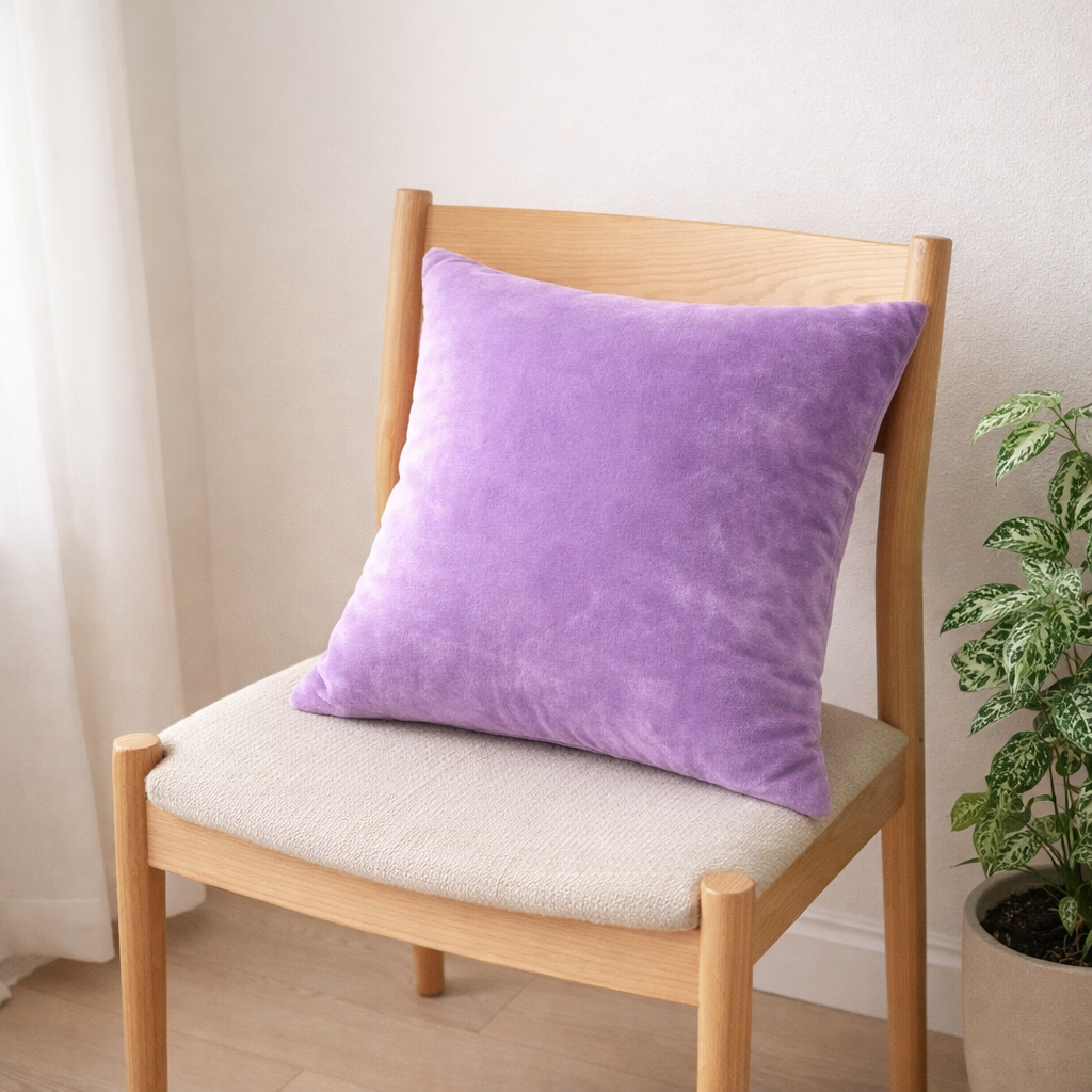 Elegant Lavender Velvet Cushion for Sofa & Living Room Decor