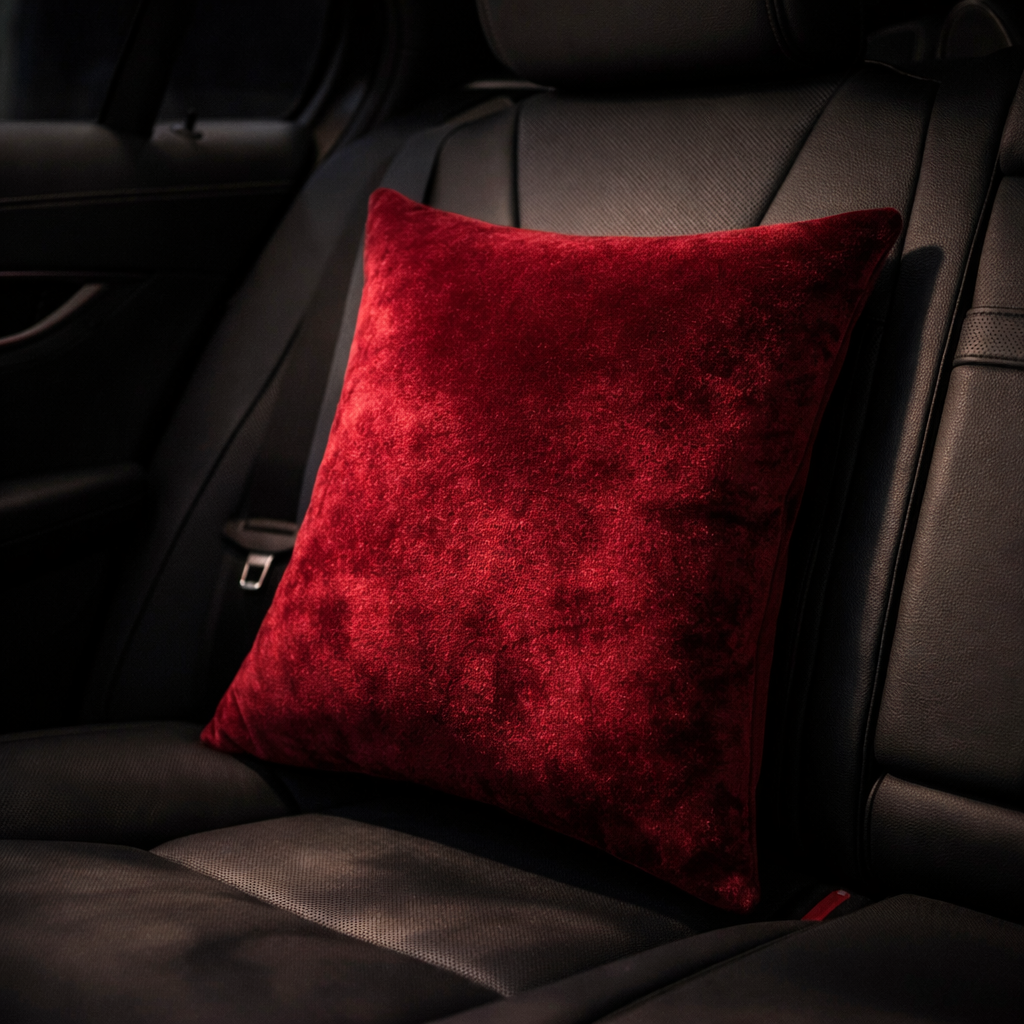 Elegant Maroon Velvet Cushion for Sofa & Living Room Decor