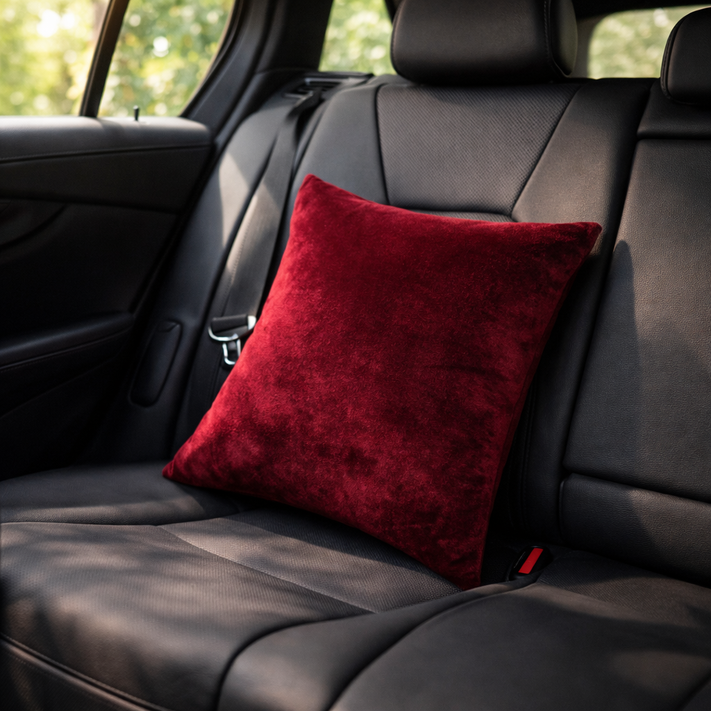 Elegant Maroon Velvet Cushion for Sofa & Living Room Decor