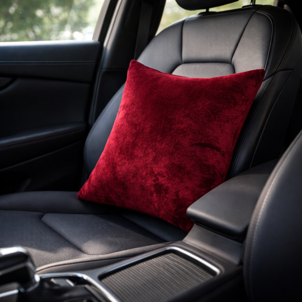 Elegant Maroon Velvet Cushion for Sofa & Living Room Decor