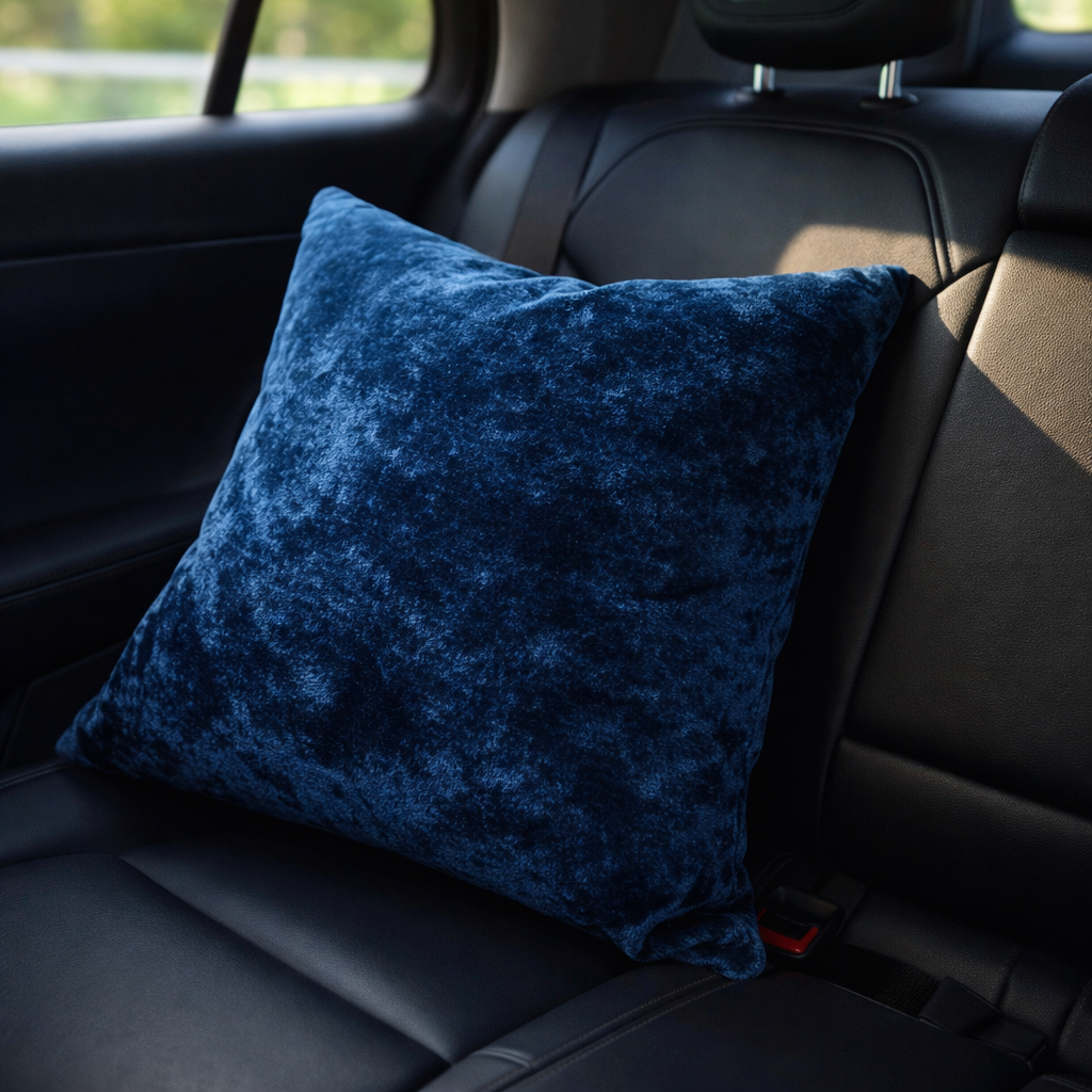 Midnight Blue Velvet Cushion for Sofa & Living Room Decor