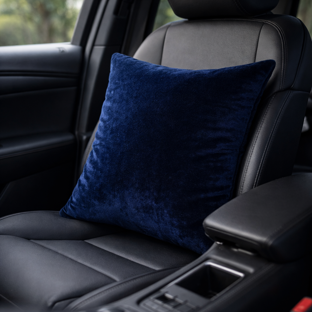 Midnight Blue Velvet Cushion for Sofa & Living Room Decor