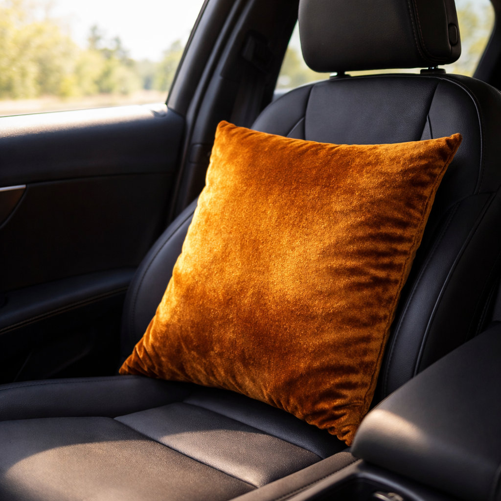 Mustard Velvet Cushion for Sofa & Living Room Decor