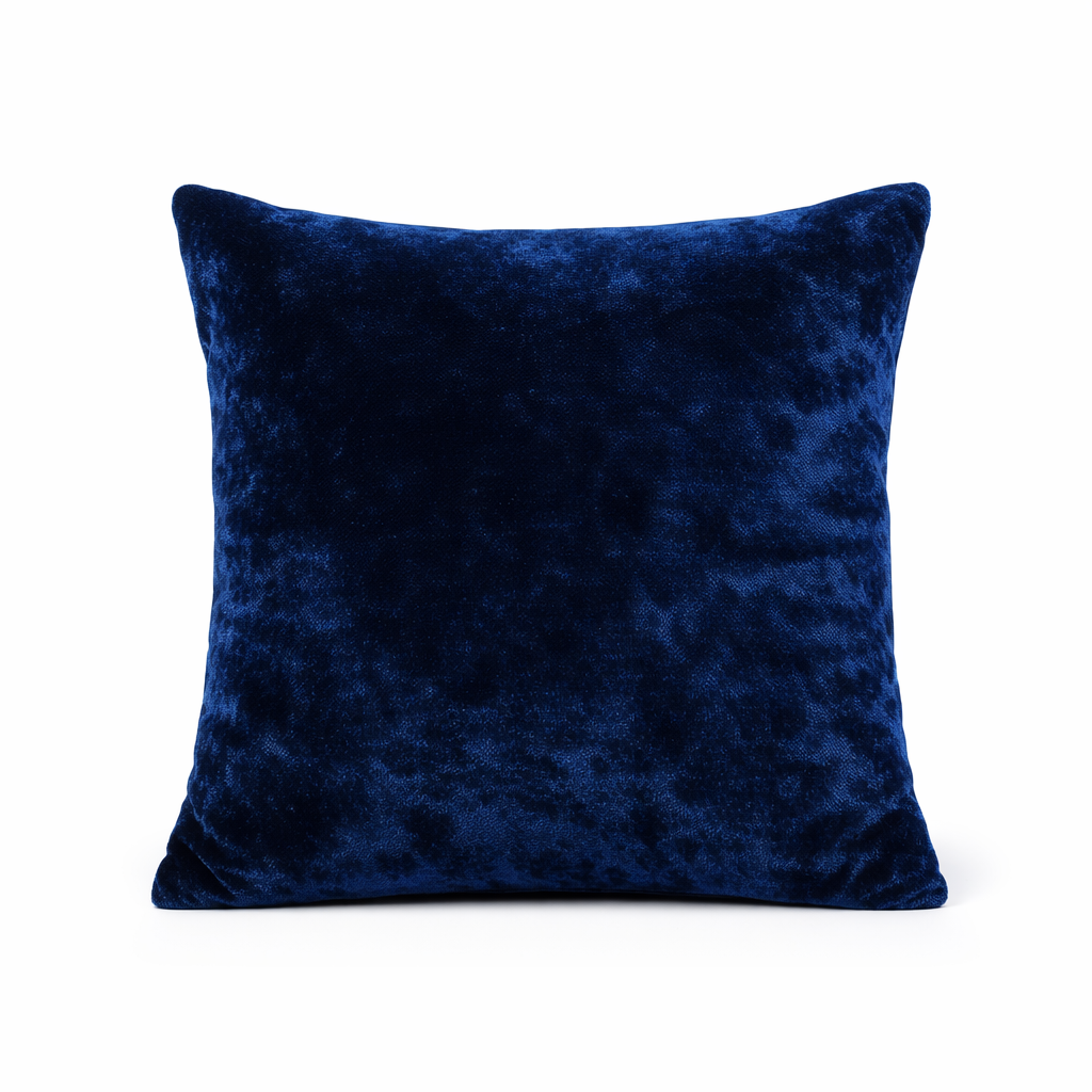 Navy Blue Plain Velvet Cushion for Sofa | Soft Premium Velvet Cushion Home Decor