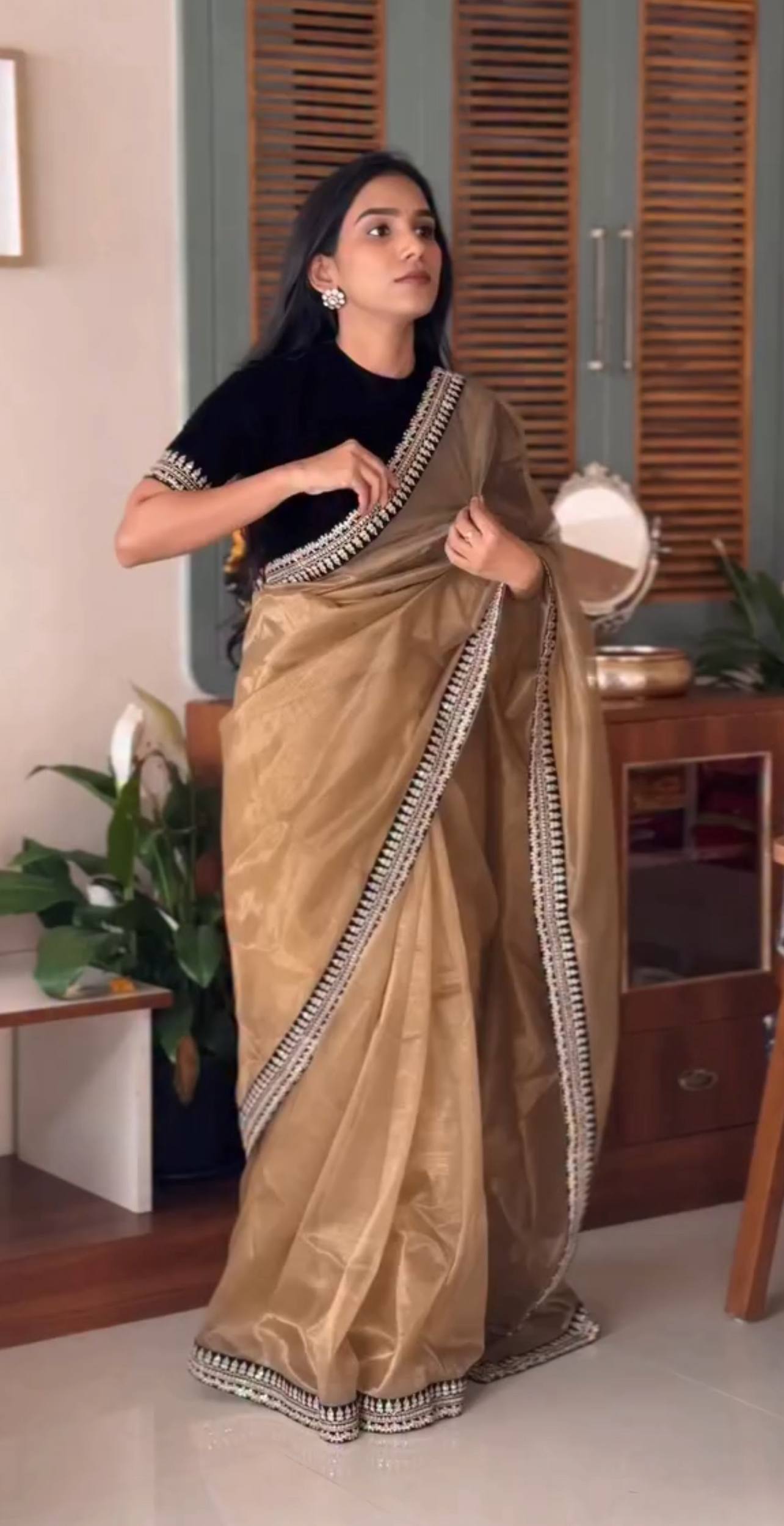 soft twill net saree with sequins jari dori embroidery velvet lace border