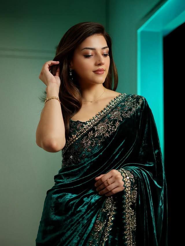 viscose velvet saree with 5mm sequins and zari dori embroidery