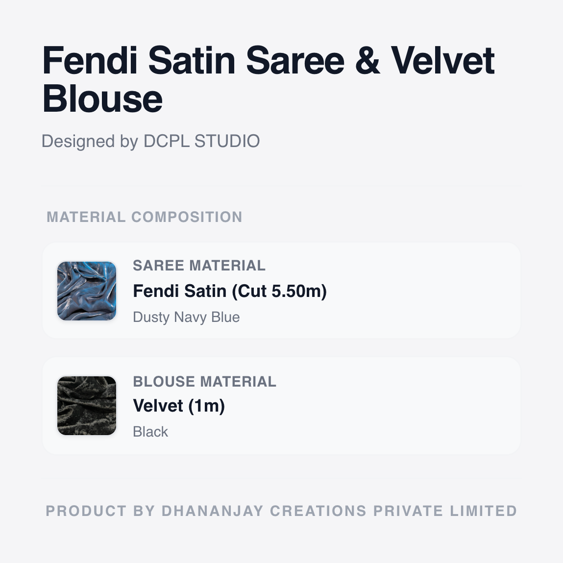 Navy Blue Fandy Saree with Velvet Blouse | Timeless Ethnic Saree with Deep Royal Tone