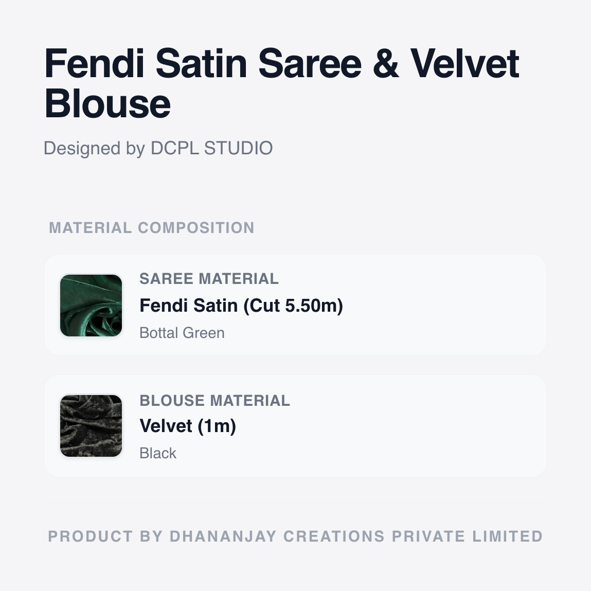 Bottle Green Fandy Saree with Velvet Blouse | Deep Toned Ethnic Saree with Royal Finish