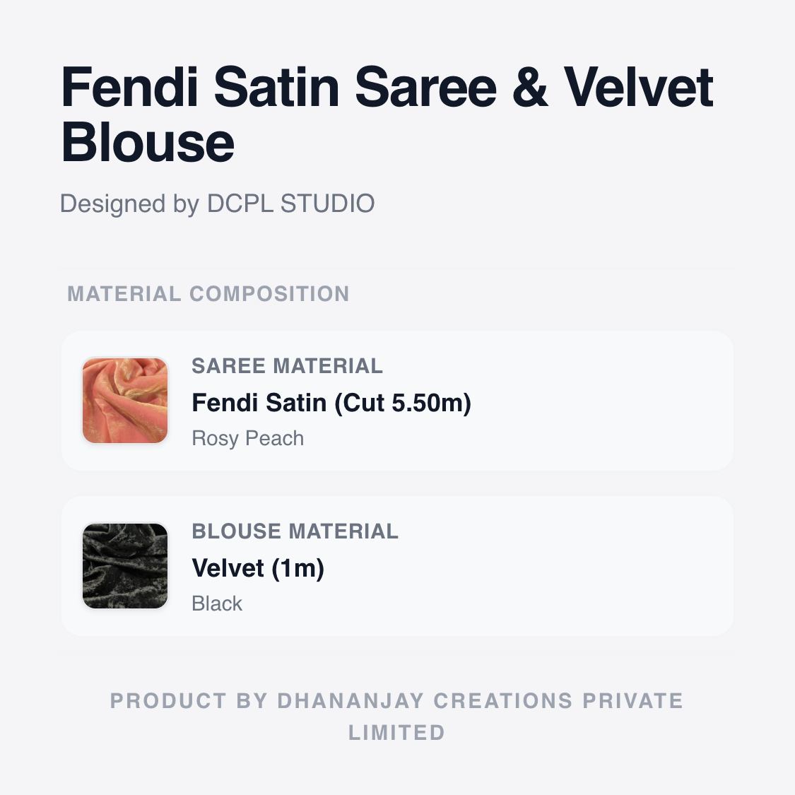 Rosy Peach Fandy Saree with Velvet Blouse | Soft Elegant Saree with Premium Contrast Look