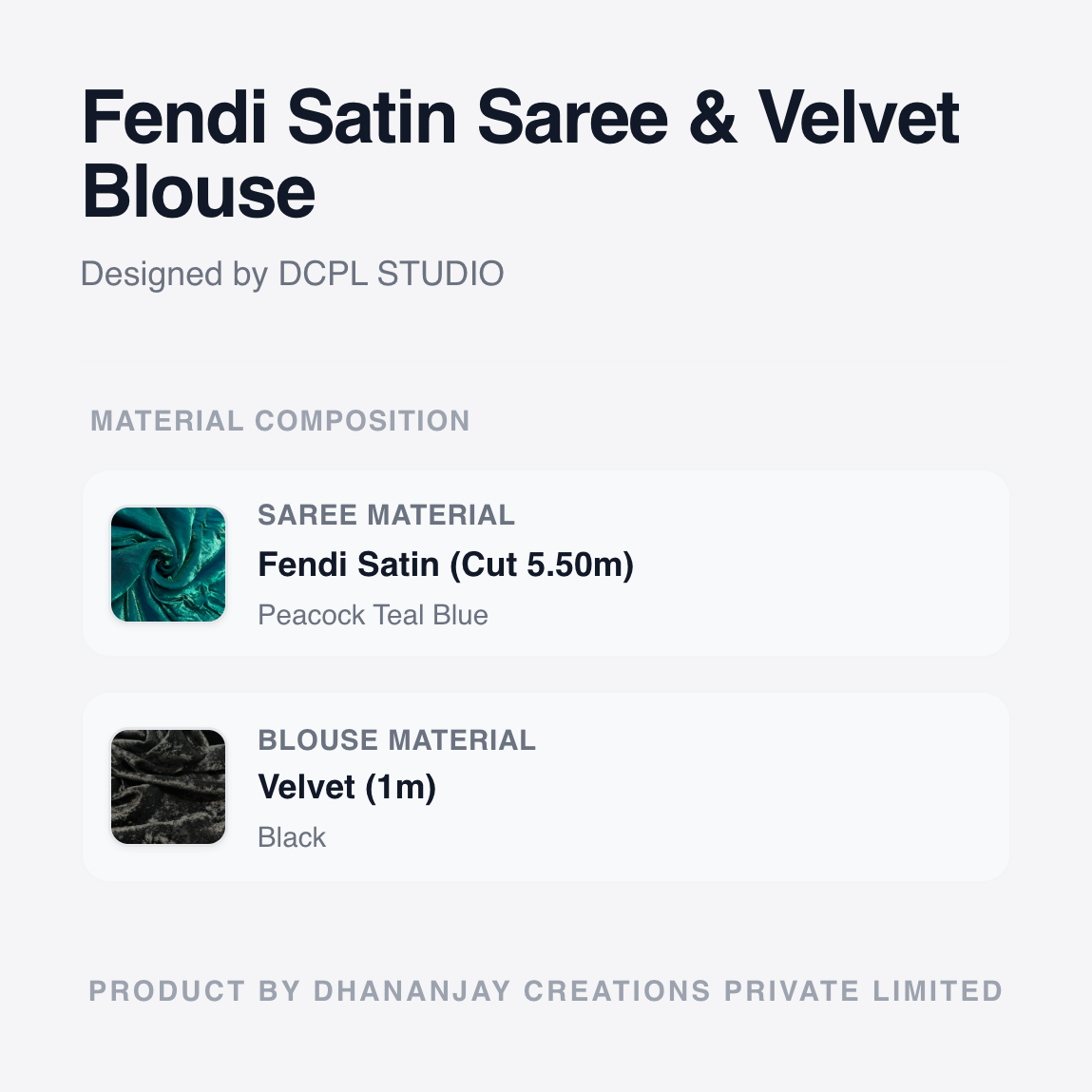 Teal Blue Fandy Saree with Velvet Blouse | Elegant Deep Shade Saree for Special Occasions