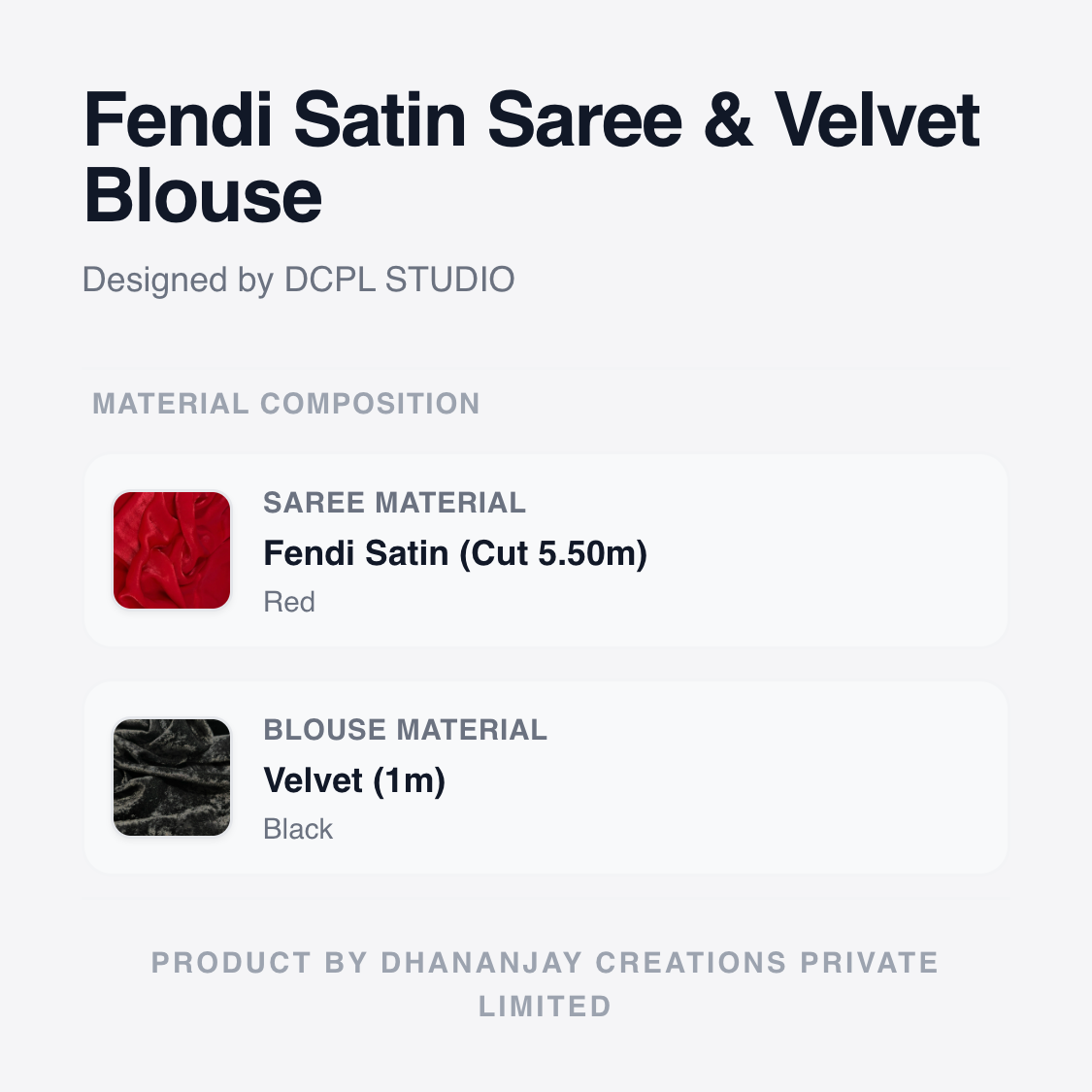 Red Fandy Saree with Velvet Blouse | Bold Festive Saree with Striking Traditional Appeal