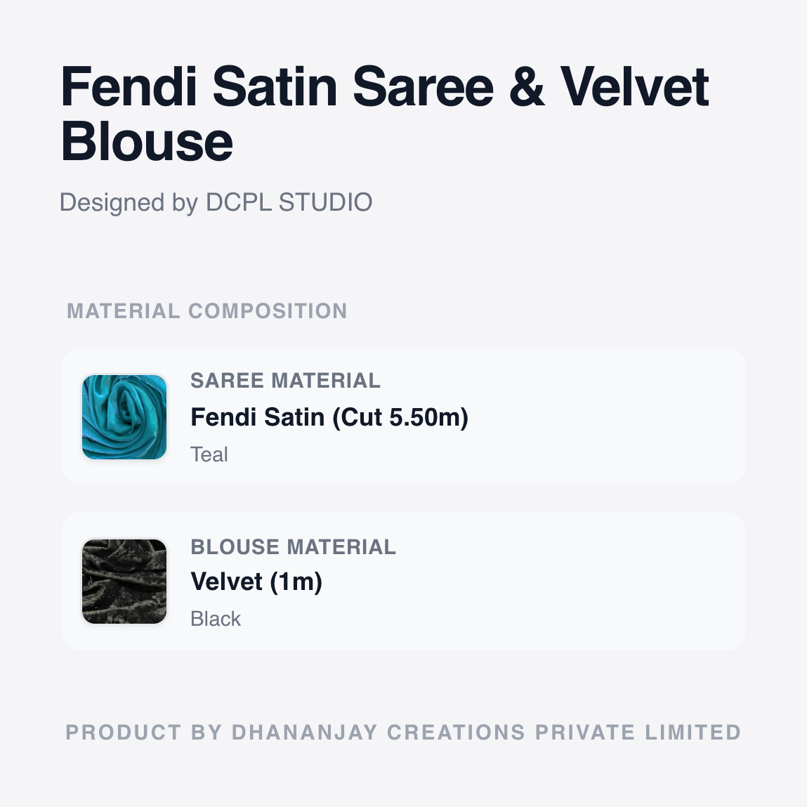 Teal Fandy Saree with Velvet Blouse | Modern Ethnic Saree with Deep Elegant Tone
