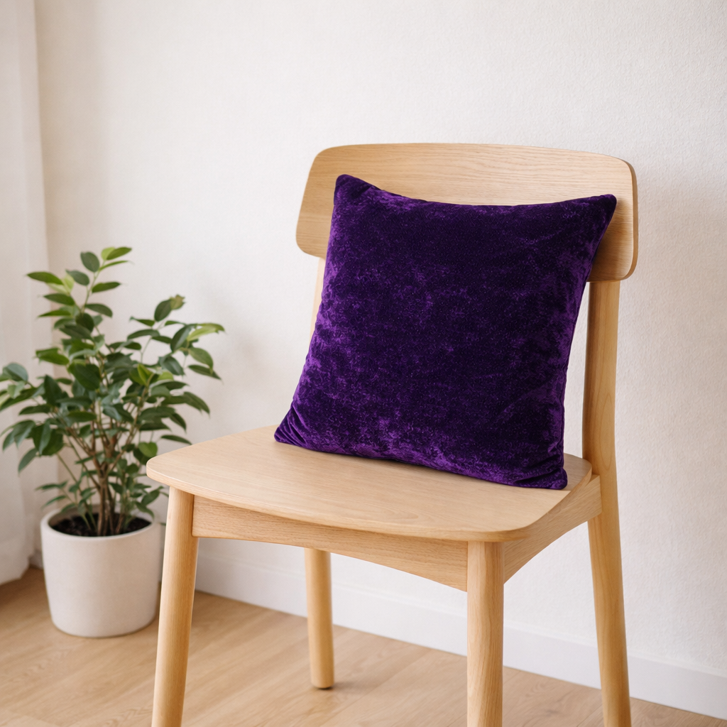 Purple Plain Velvet Cushion for Sofa | Soft Premium Velvet Cushion Home Decor