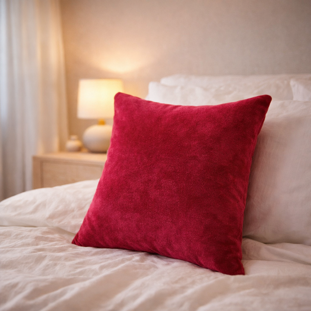 Rani Pink Plain Velvet Cushion for Sofa | Soft Premium Velvet Cushion Home Decor