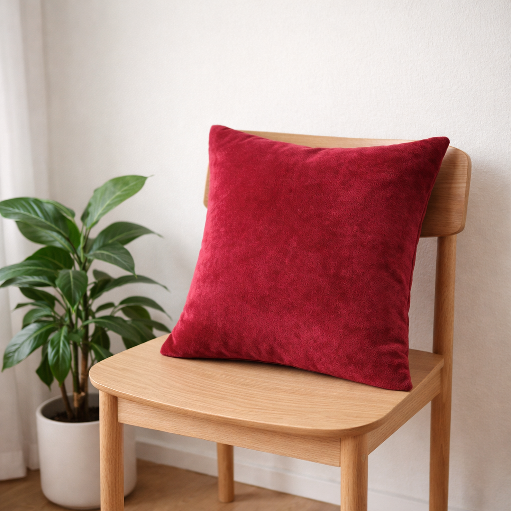 Rani Pink Plain Velvet Cushion for Sofa | Soft Premium Velvet Cushion Home Decor