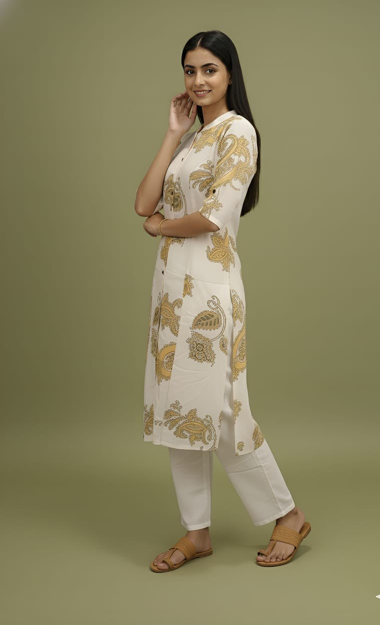 Stylish Polyrayon Digital Print Coord Set for Women