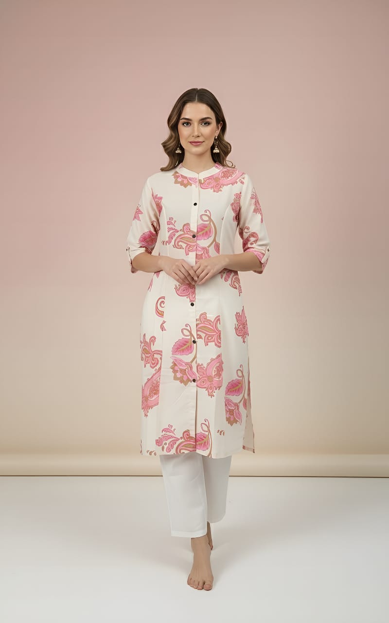 Polyrayon Digital Print Coord Set for Women