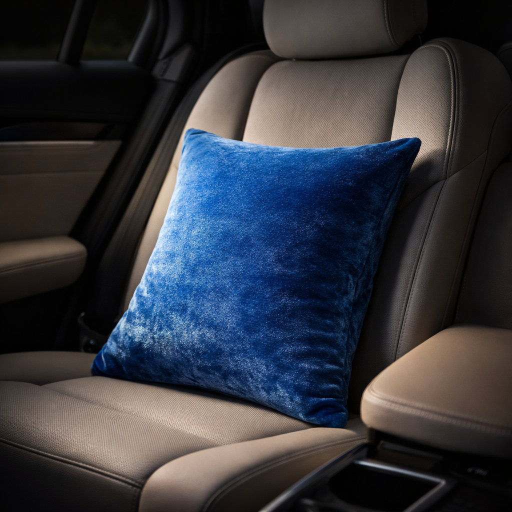 Sky Blue Plain Velvet Cushion for Sofa | Soft Premium Velvet Cushion Home Decor