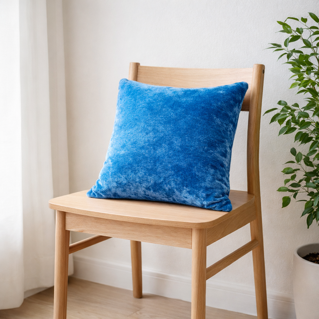 Sky Blue Plain Velvet Cushion for Sofa | Soft Premium Velvet Cushion Home Decor