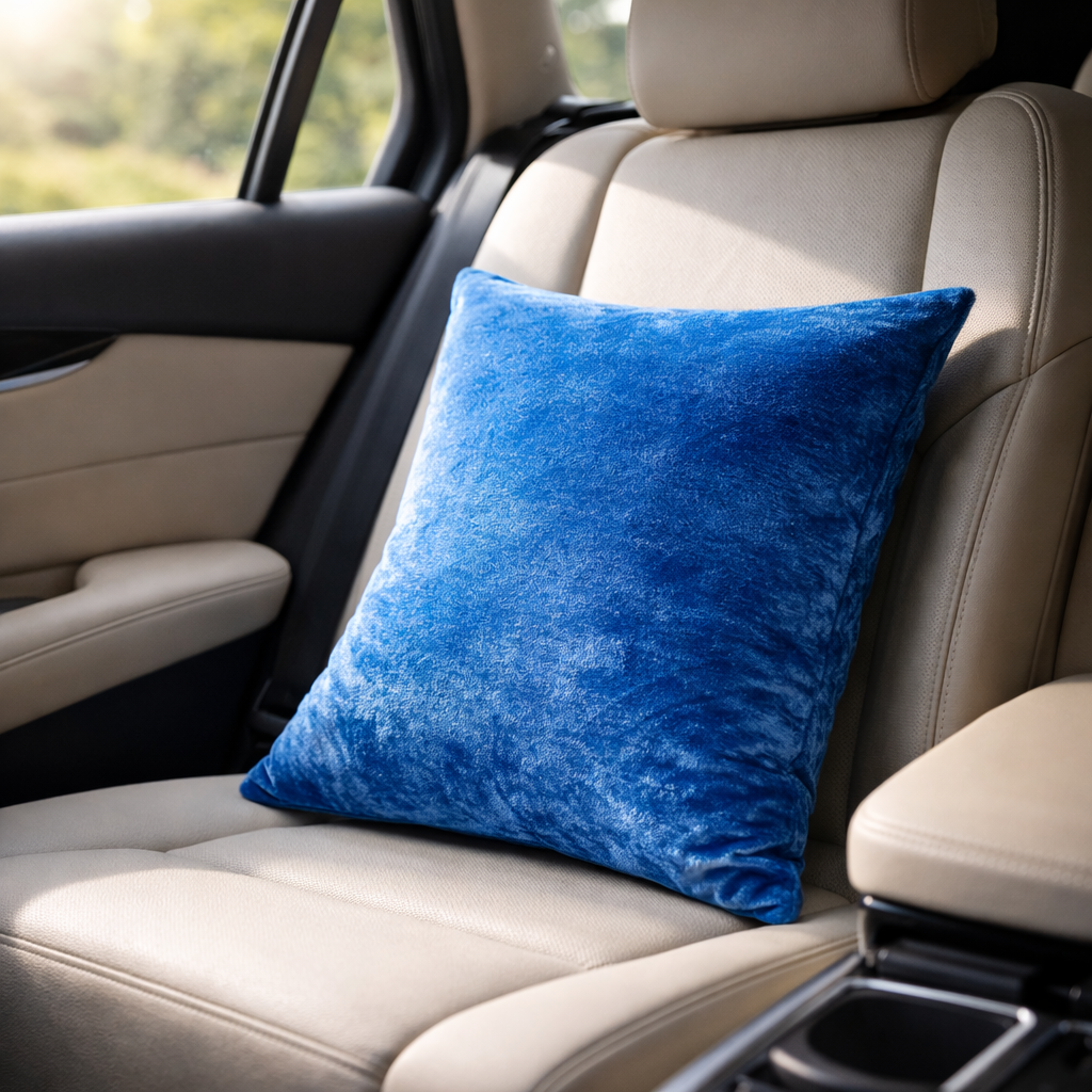 Sky Blue Plain Velvet Cushion for Sofa | Soft Premium Velvet Cushion Home Decor