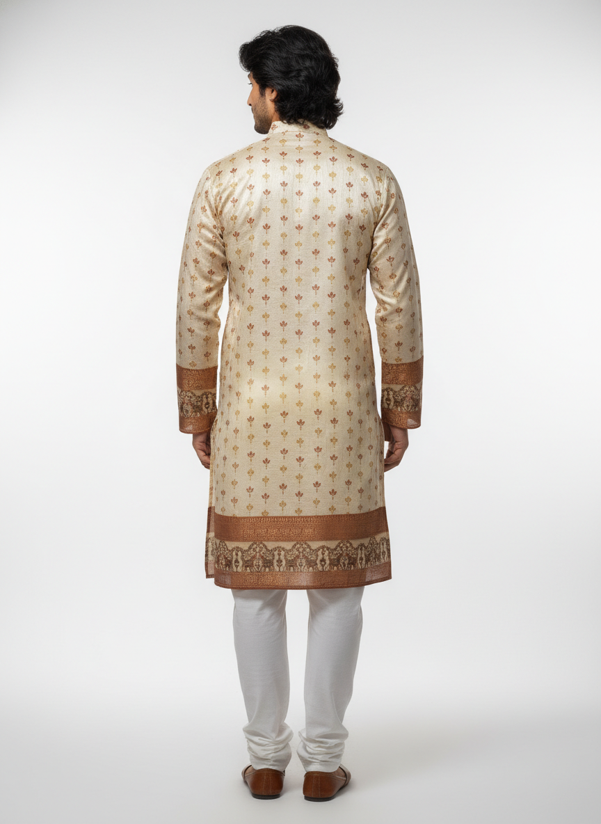 men cobra jacquard daman designer kurta ethnic wear