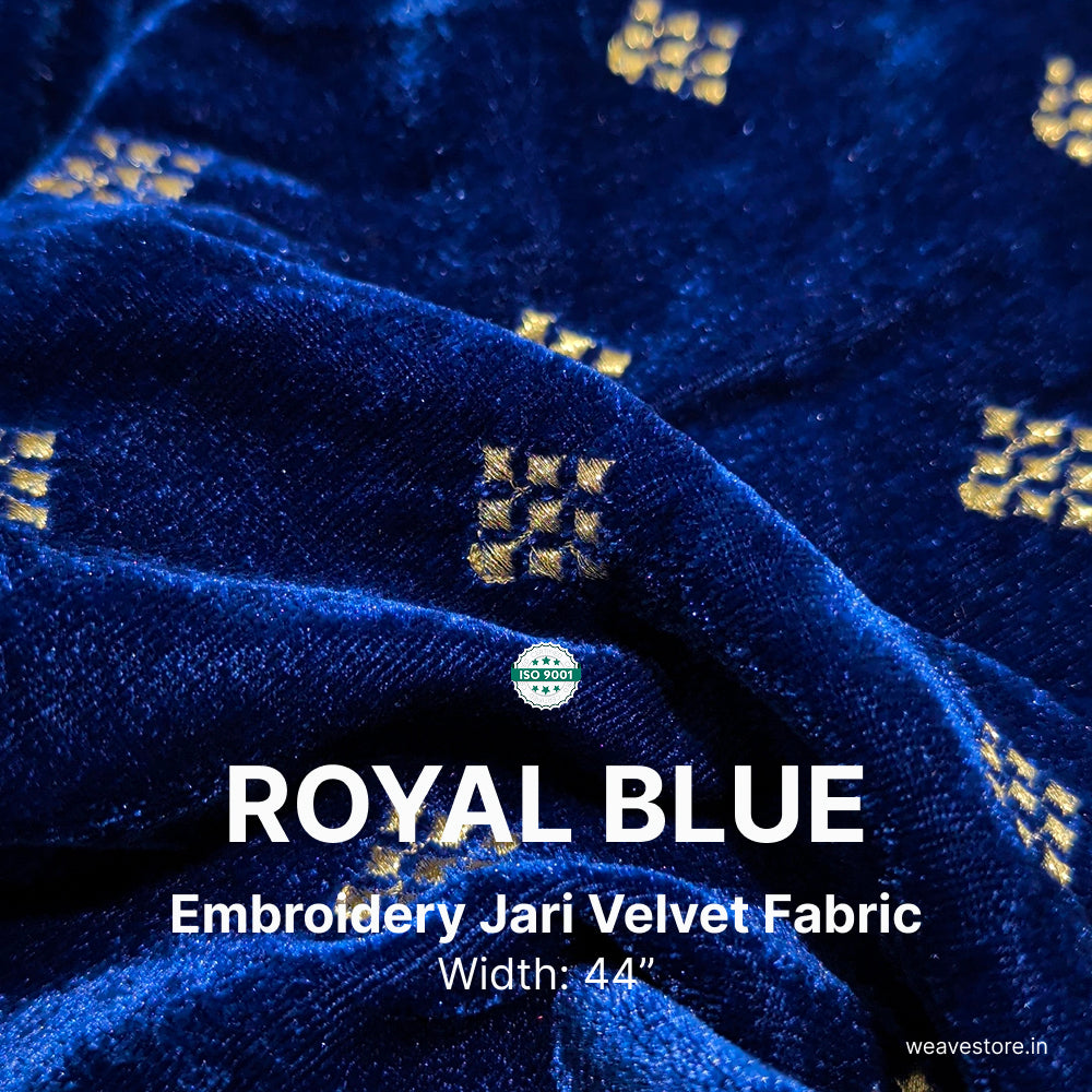 Premium Embroidery Fabric with Elegant Square Butti Design for Ethnic & Designer Wear