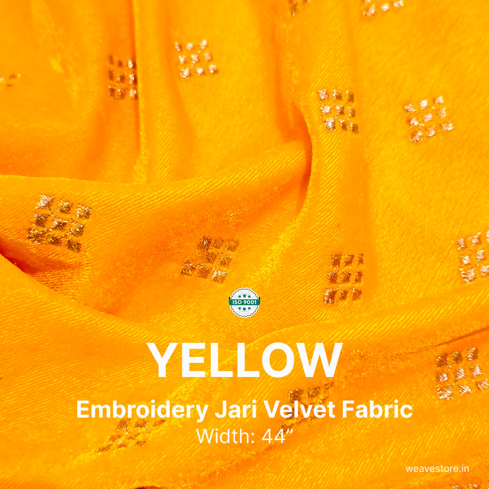 Premium Embroidery Fabric with Elegant Square Butti Design for Ethnic & Designer Wear