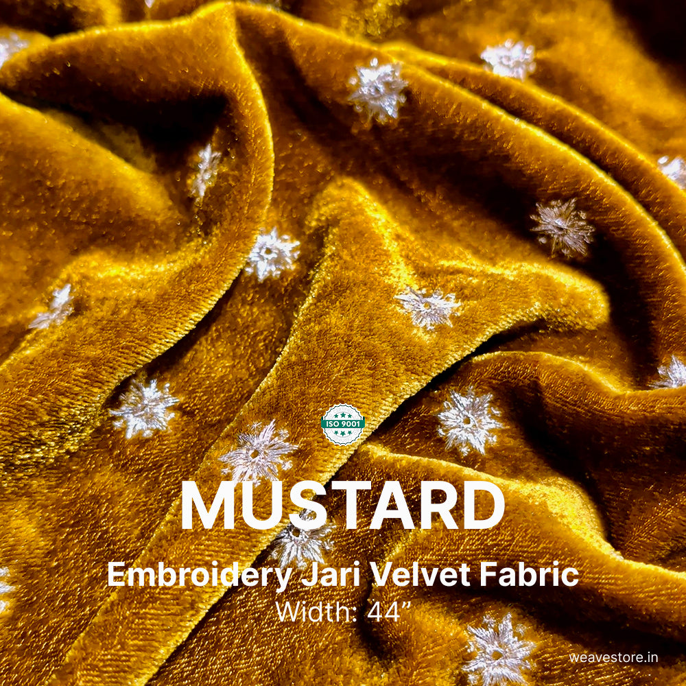 Star Butti Embroidered Fabric | Elegant Designer Embroidery Material for Ethnic & Festive Wear