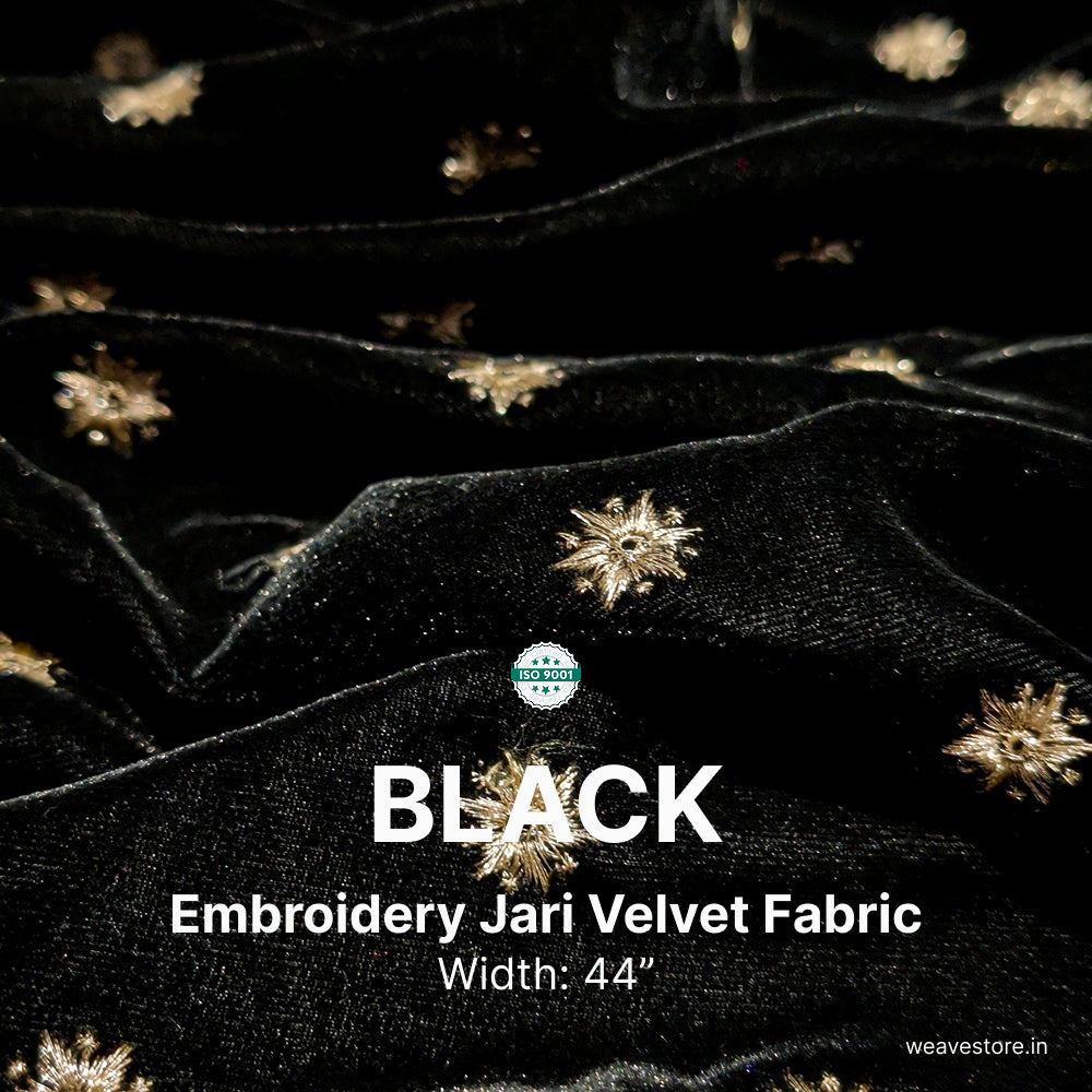 Star Butti Embroidered Fabric | Elegant Designer Embroidery Material for Ethnic & Festive Wear