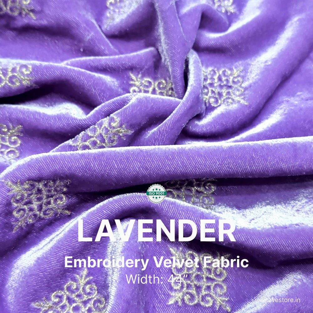 Embroidery Velvet Fabric – Kite Butti Design | Premium Soft Velvet Fabric for Kurti, Blouse & Designer Wear