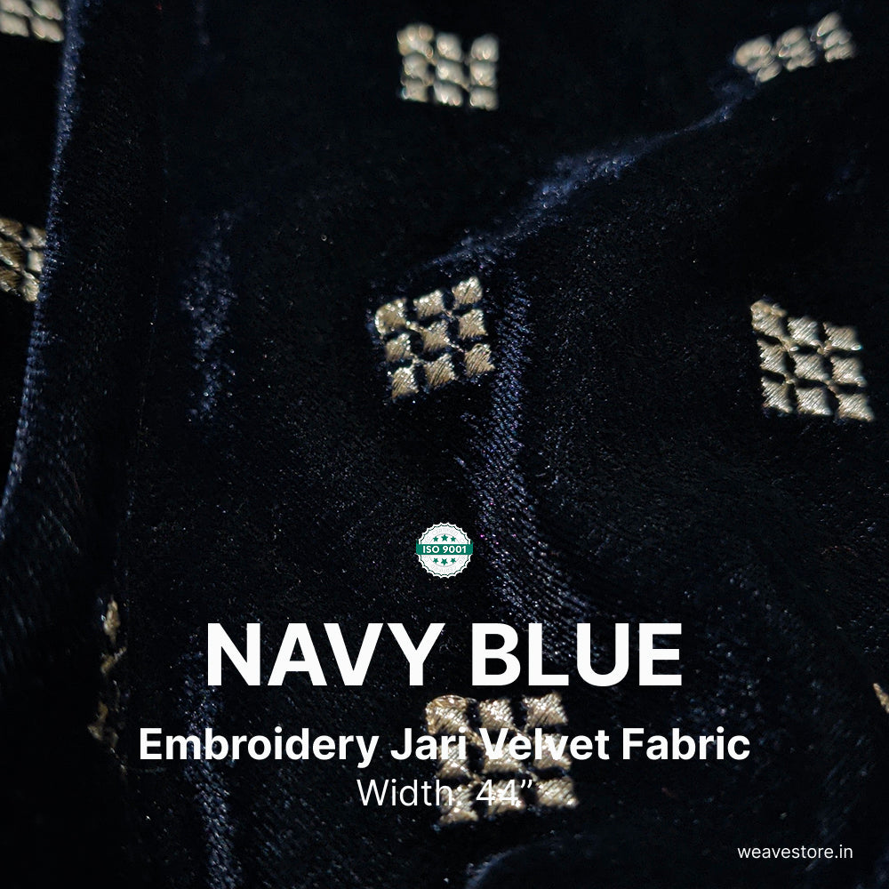 Premium Embroidery Fabric with Elegant Square Butti Design for Ethnic & Designer Wear