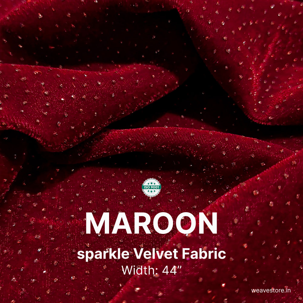 Sparkle Velvet Fabric for Kurti, Dress & Lehenga – Soft Shiny Premium Velvet
