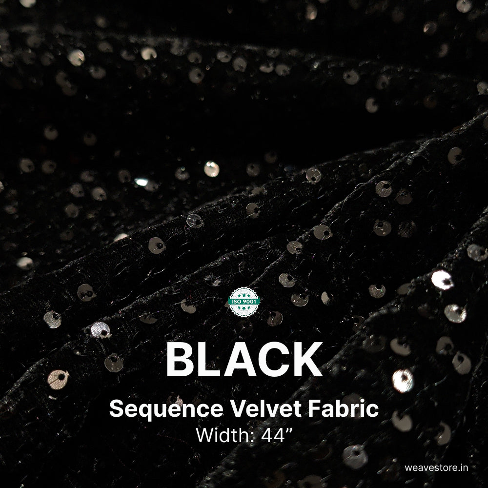Premium Sequence Velvet Fabric – Soft Designer Velvet Cloth for Kurti, Dress, Lehenga,