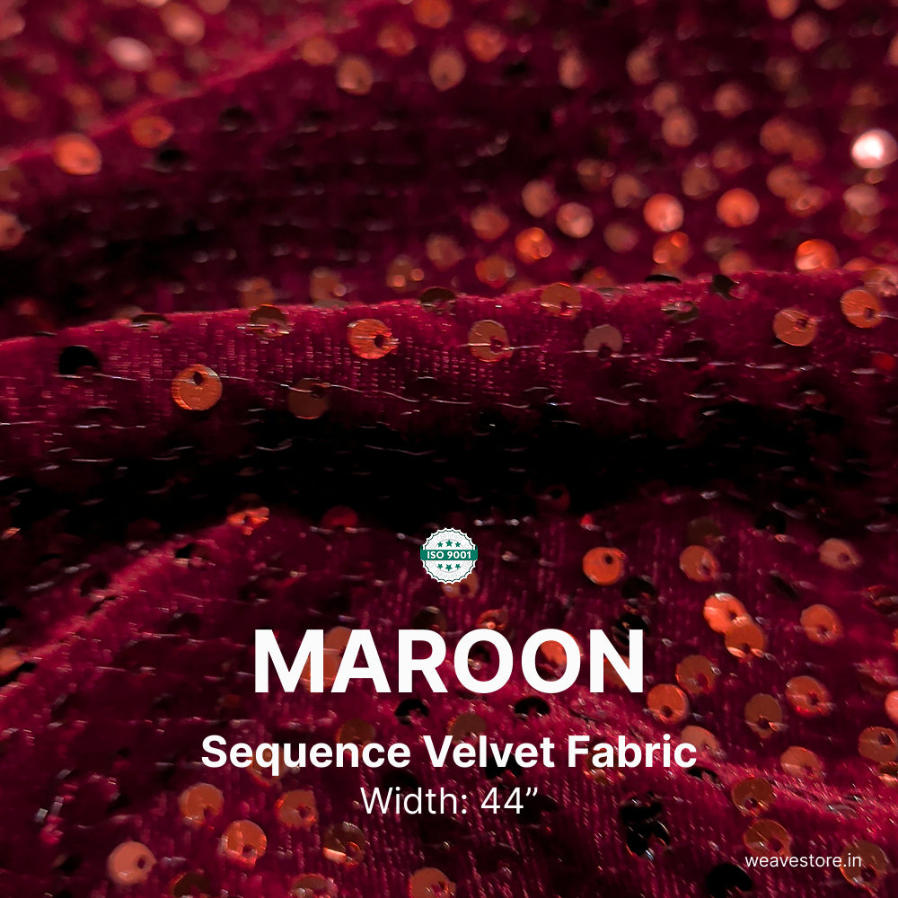 Premium Sequence Velvet Fabric – Soft Designer Velvet Cloth for Kurti, Dress, Lehenga,