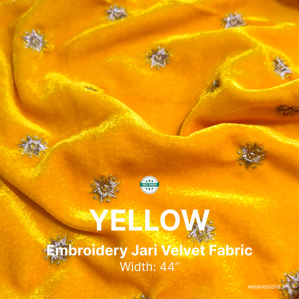 Star Butti Embroidered Fabric | Elegant Designer Embroidery Material for Ethnic & Festive Wear