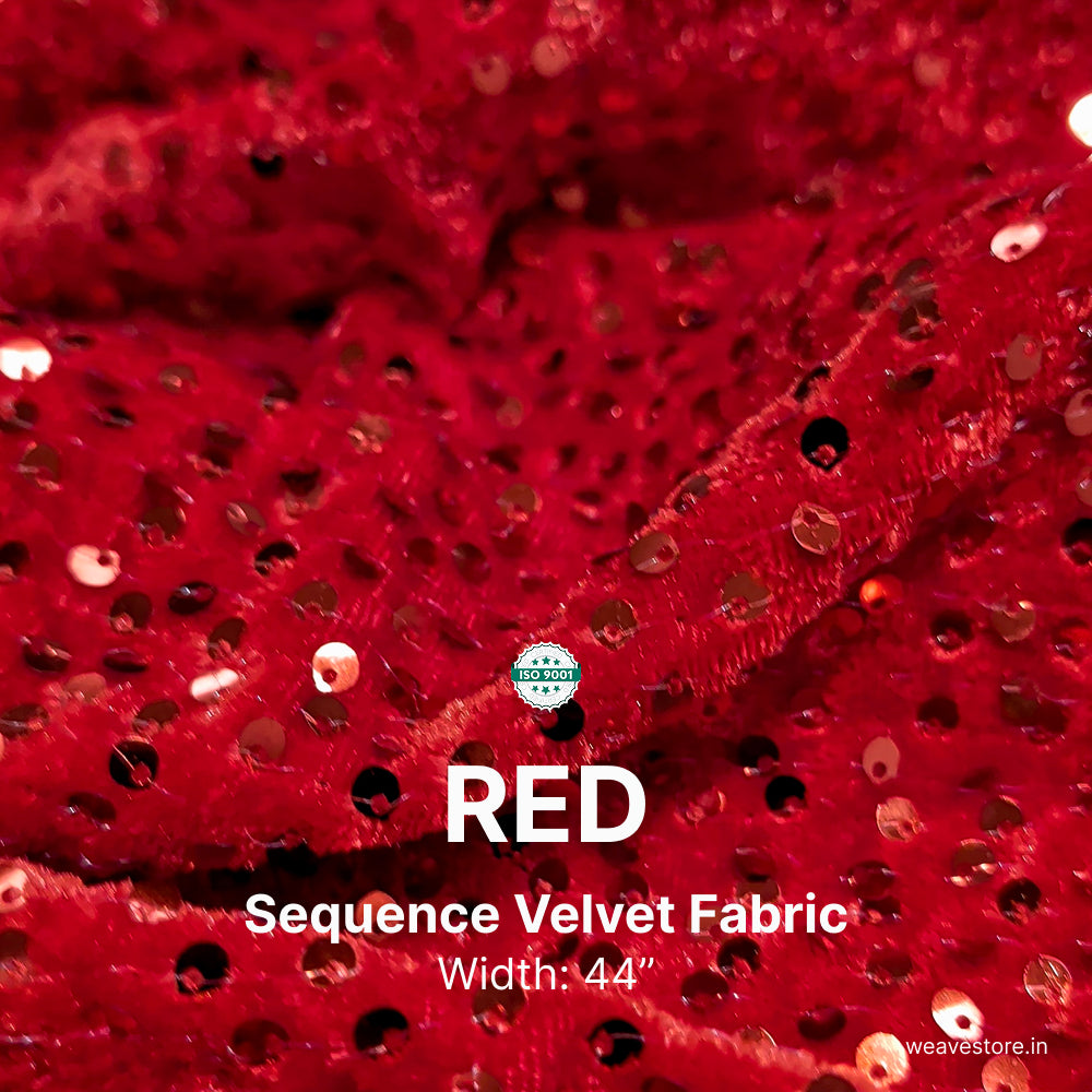 Premium Sequence Velvet Fabric – Soft Designer Velvet Cloth for Kurti, Dress, Lehenga,