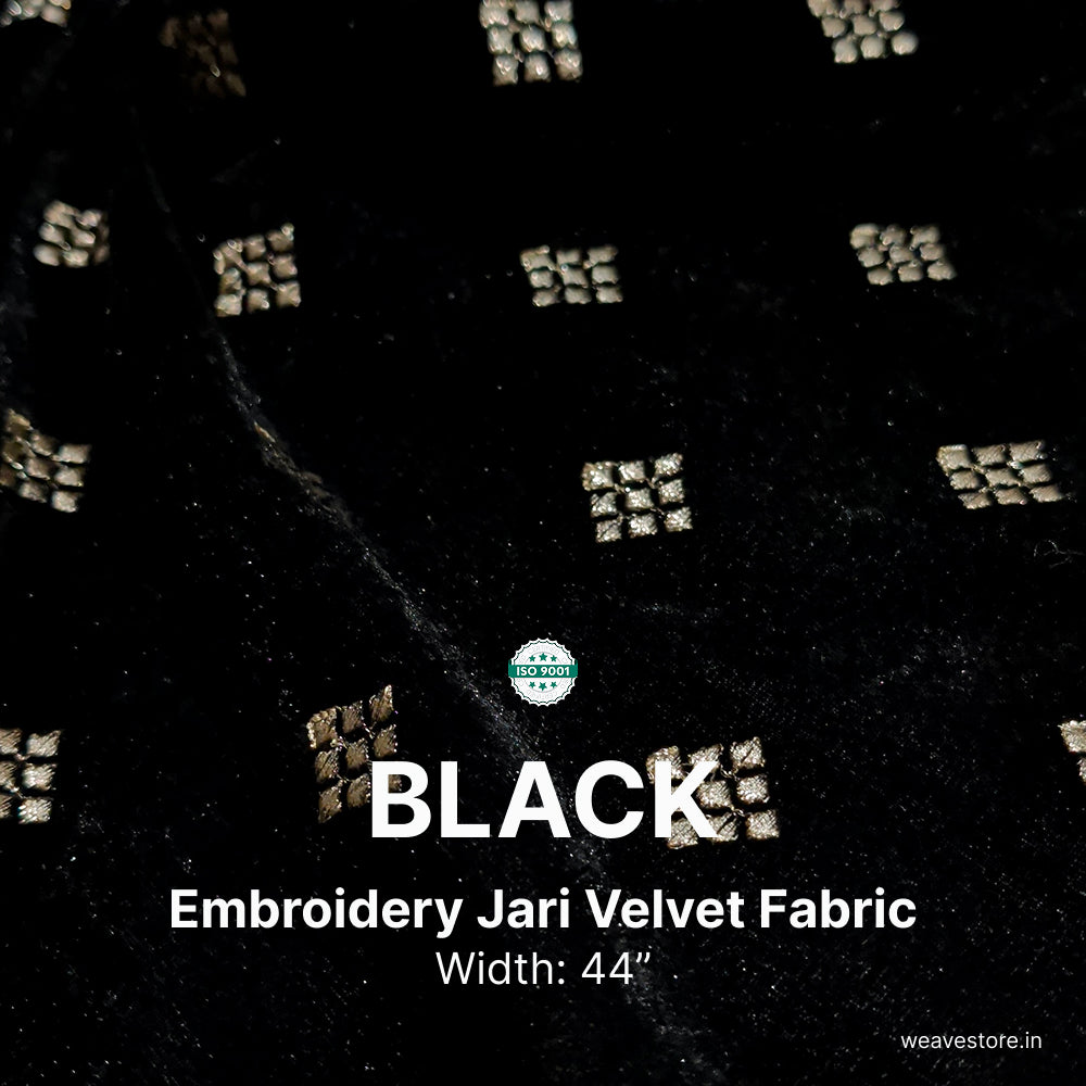 Premium Embroidery Fabric with Elegant Square Butti Design for Ethnic & Designer Wear